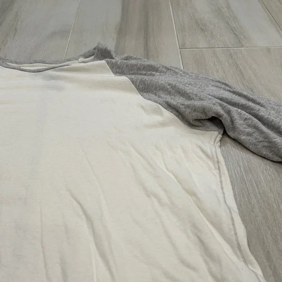 Rag & Bone Men’s Large Gray and Cream Baseball Style 3/4 Sleeve Tee - Picture 6 of 11